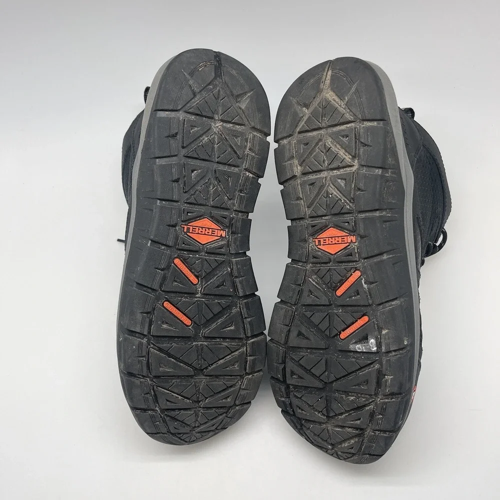 Merrell Boots Mens 6.5 Fullbench Speed Mid‎ J003319 Black Workwear Safety Toe